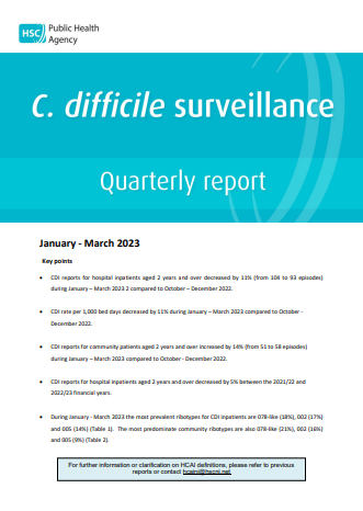 cover of c. difficile report