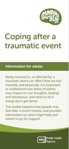 Cover of the leaflet Coping after a traumatic event