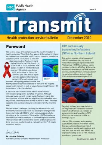 Transmit: Health protection service bulletin. 2010: Issue 6 Transmit: Health protection service bulletin. 2010: Issue 6