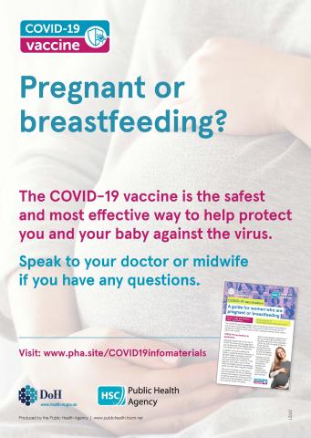 Image of COVID vaccine poster for pregnant or breastfeeding women