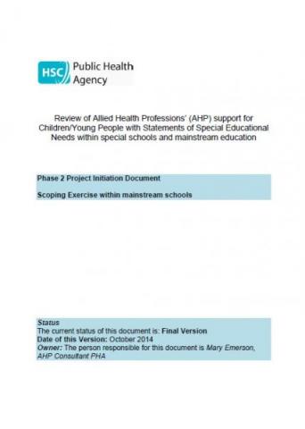 Project Initiation Document Phase Two: Scoping Exercise within mainstream schools