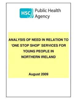 Analysis of need in relation to 'one stop shop' services for young people in Northern Ireland