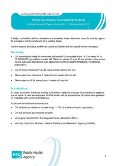 Influenza Weekly Surveillance Bulletin, Northern Ireland, Weeks 45 and 46 (7 -20 November 2011)