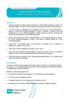 Influenza Weekly Surveillance Bulletin, Northern Ireland, Weeks 7 and 8 (13 -26 February 2012)