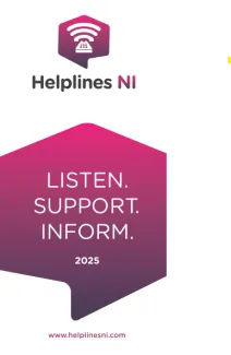 Cover of the 2025 Helplines NI leaflet