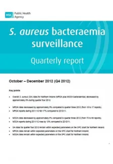 S.aureus bacteraemia surveillance quarterly report: October - December 2012