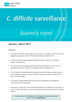 C.difficile surveillance report quarter January-March 2017