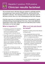 Hepatitis C - Clinician results factsheet