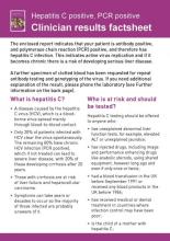 Hepatitis C - Clinician results factsheet