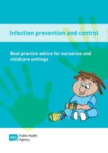 Image of front cover showing cartoon of toddler playing and painted handprints
