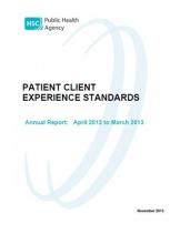 Patient and Client Experience Annual Report 2012-2013 