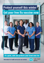 Image of the new flu vaccine leaflet for HSC workers