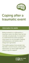Cover of the leaflet Coping after a traumatic event