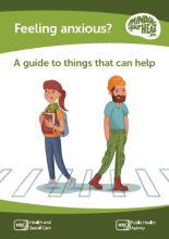 Leaflet image features two people on a sidewalk (one male and one female) looking anxious.