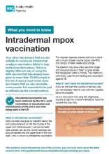 Front page of Intradermal mpox vaccination leaflet