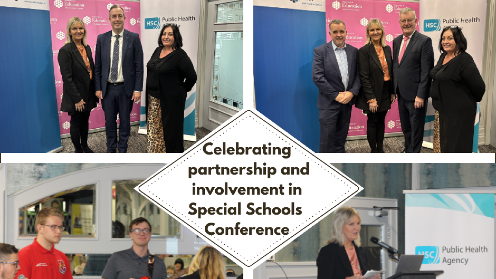 A selection of photos from the day including Health Minister and Education Minister, PHA staff and event choir with young people
