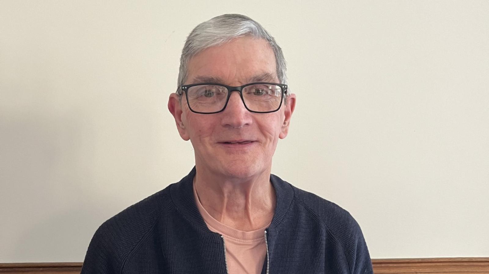 Photograph of Tom Martin, Service User Rep at the AAA screening event. 