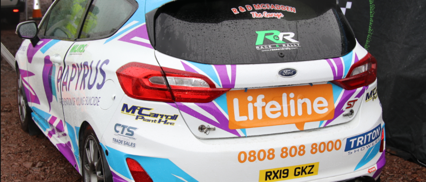 The Lifeline 24/7 crisis intervention helpline will have its logo and phone number 0808 808 8000 on the back of the car of reigning Northern Ireland