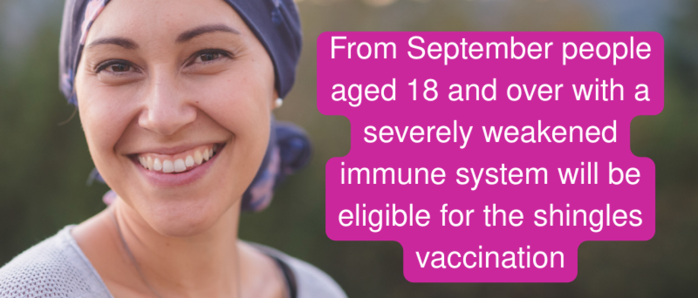 woman in a scarf shingles vaccination
