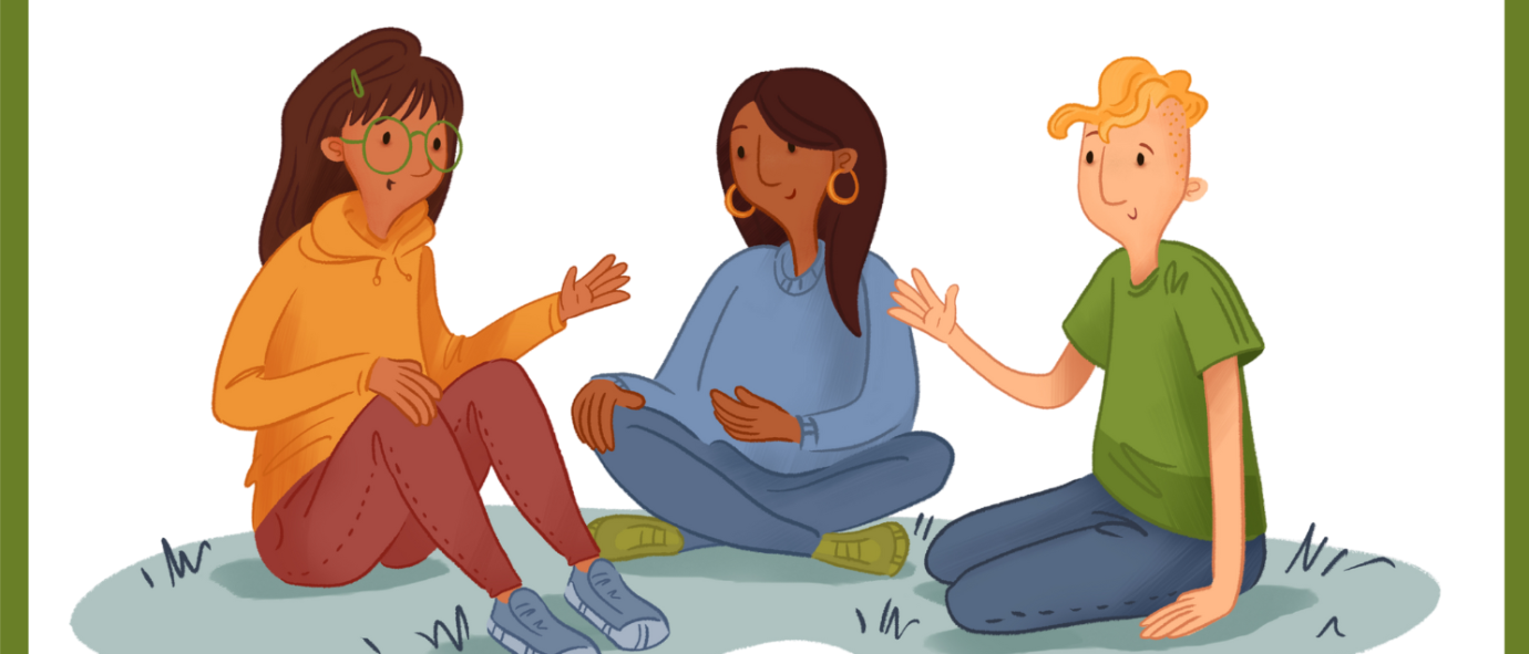 HSC mental health campaign (three individuals drawing)
